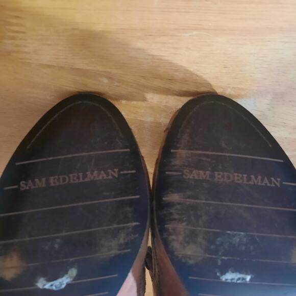 Sam Edelman Venice Womens Brown Lace-Up Granny Peep-Toe Booties Size 7.5 - Picture 9 of 10